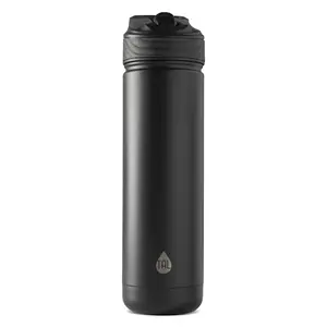 TAL Stainless Steel Ranger Water Bottle with Easy Sip Straw 26 oz, Black