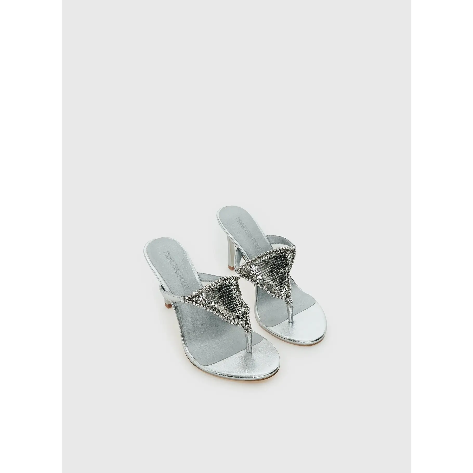 Miss You More Glitter Mesh Heels Silver