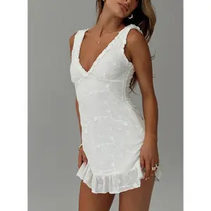 Feeling Alive Tie Back Mini Dress White