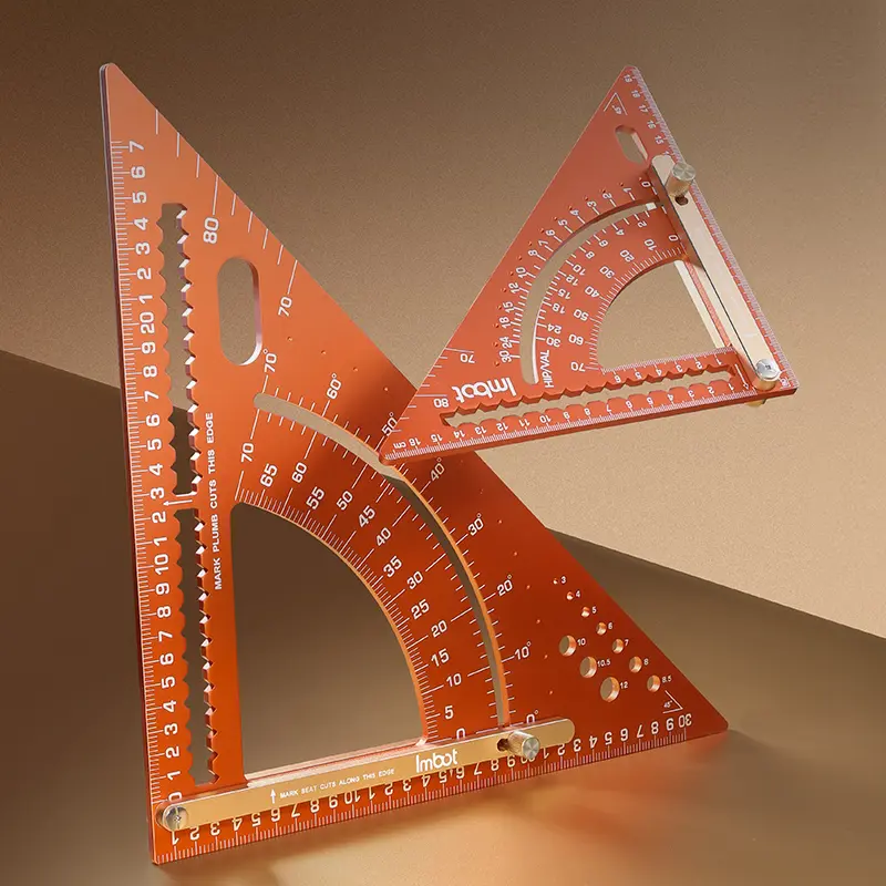 Impact Heavy Duty Aluminum Alloy Triangle Ruler Large Size Durable Not Easily Damaged Woodworking Measurement Layout Tool