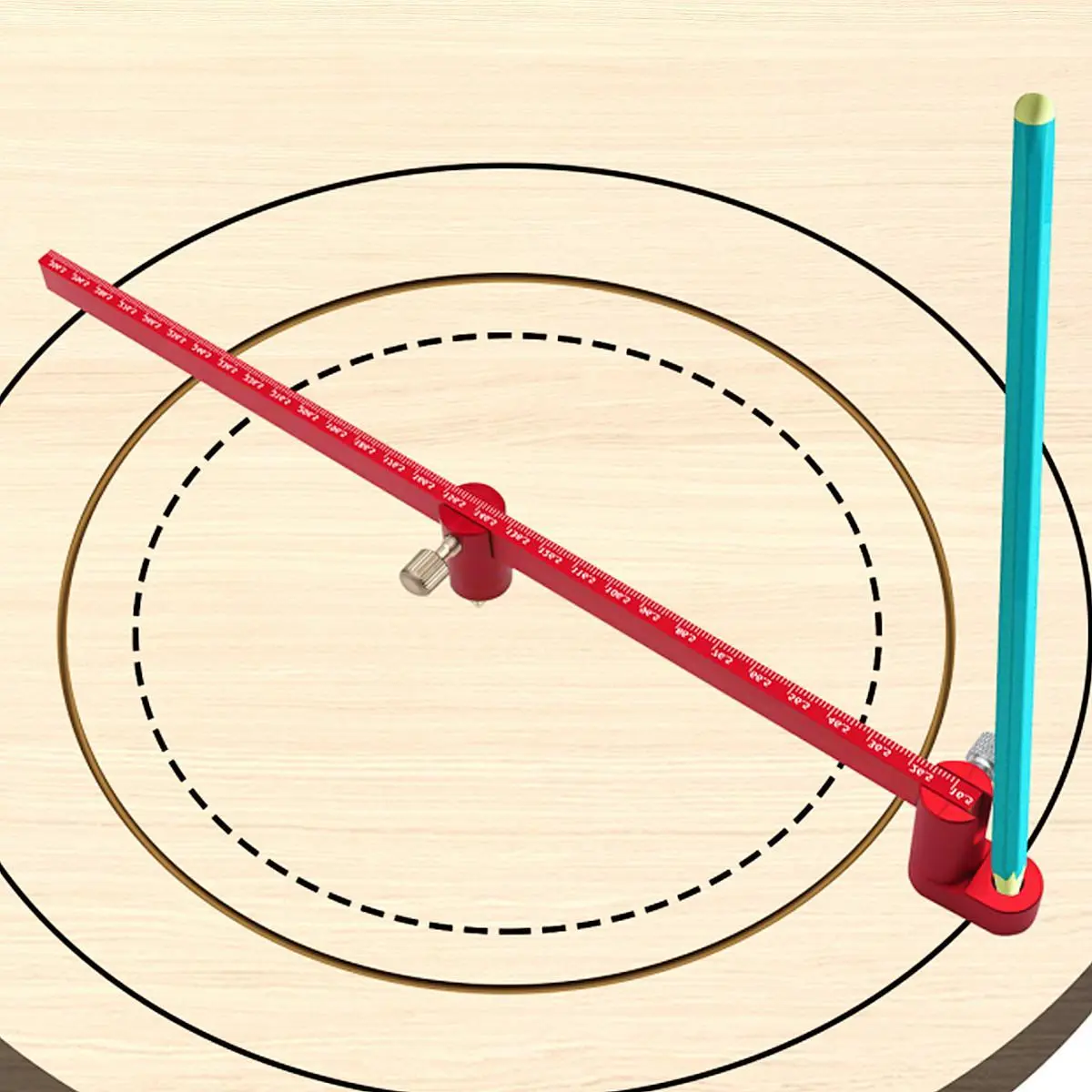 Woodworking Compass Scriber, Adjustable Circular Drawing Ruler, Aluminum Fixed-point Circle Line Marking Gauge, Precision Industrial Drawing Tool, Measuring Ruler, Measuring Instrument