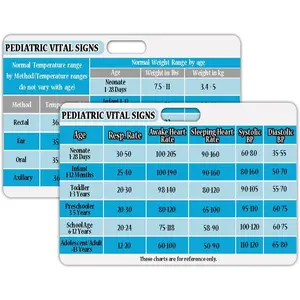 3 PCS Pediatric Vital Signs Badge Card Lab Values Rn Badge Cards for Pediatric Nurses, Clinicals and RN Students Nursing School Supplies and Accessories(2.2 x 3.8 Inches)