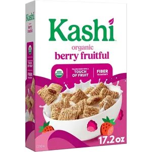 Kashi Breakfast Cereal, Organic, Fiber Cereal, Berry Fruitful, 17.2oz Box (1 Box)
