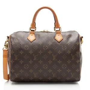 Pre-owned Louis Vuitton Leather Shoulder Bags Monogram Canvas Speedy Bandouliere 30 Satchel