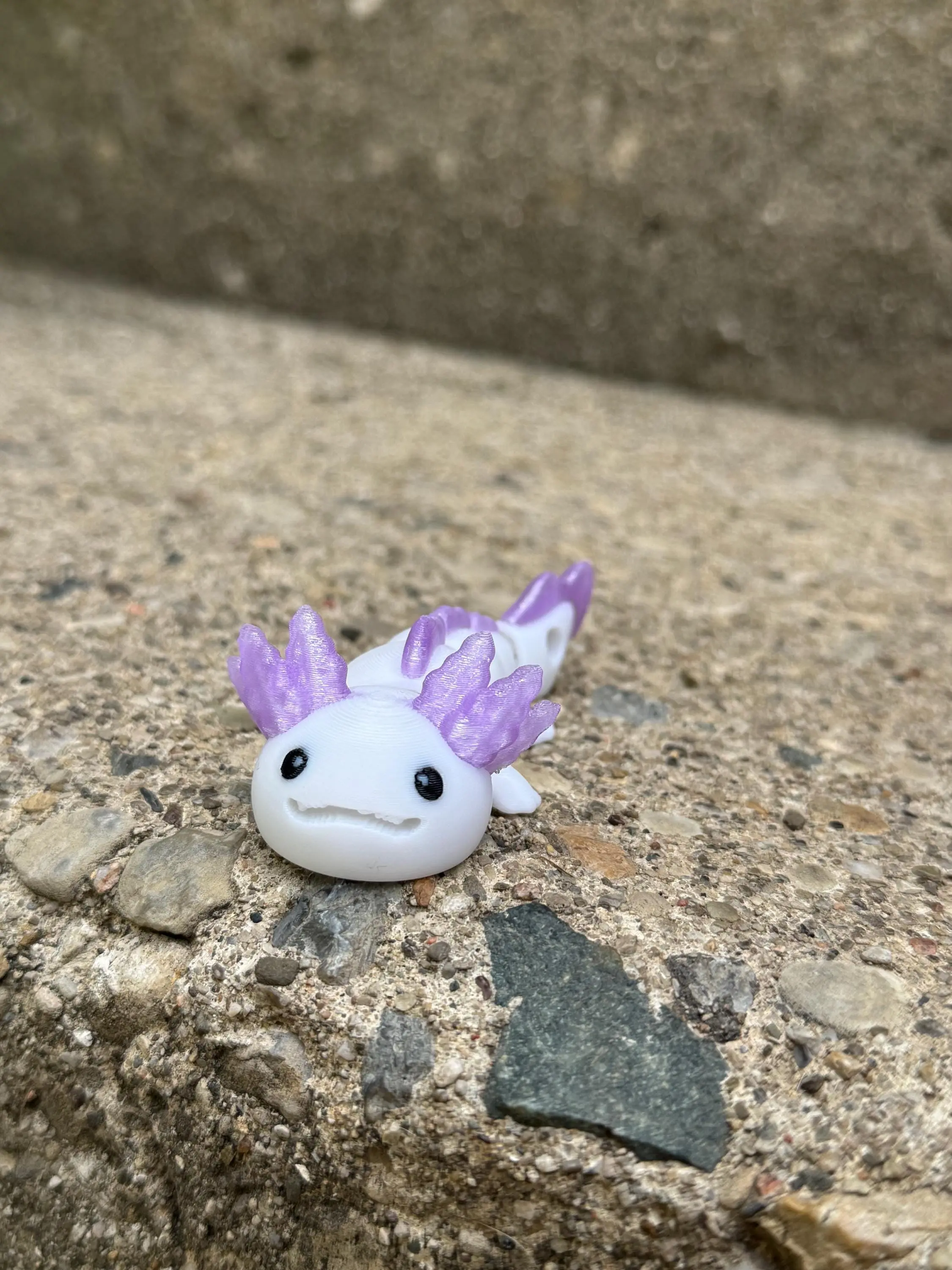 3D Printed Mini Articulated Axolotl Keychain & Fidget Toy - PETG