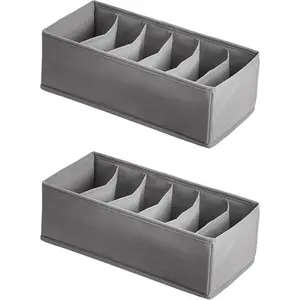 Underwear Drawer Organizer Dividers, Closet & Dresser Storage Organizer for Socks, Bras & Underwear, Foldable Drawer Storage Boxes, 2 Pack