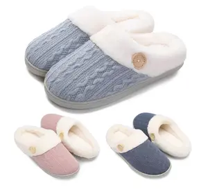 Slippers for Women Memory Foam Fuzzy House Slippers Bedroom Non-slip Warm Fluffy Plush Womens Slippers