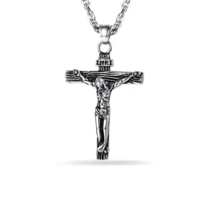 PROSTEEL Vintage Cross Pendant Necklace Stainless Steel Chain Necklaces Jewelry Unisex For Men Women with Gift Box