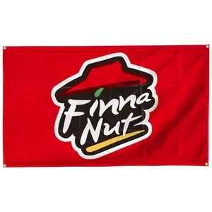 Finna Nut Pizza 3x5Ft Flag Funny Poster Tapestry for College Dorm Room Man Cave Wall Hanging Banner Decor with 4 Brass Grommets