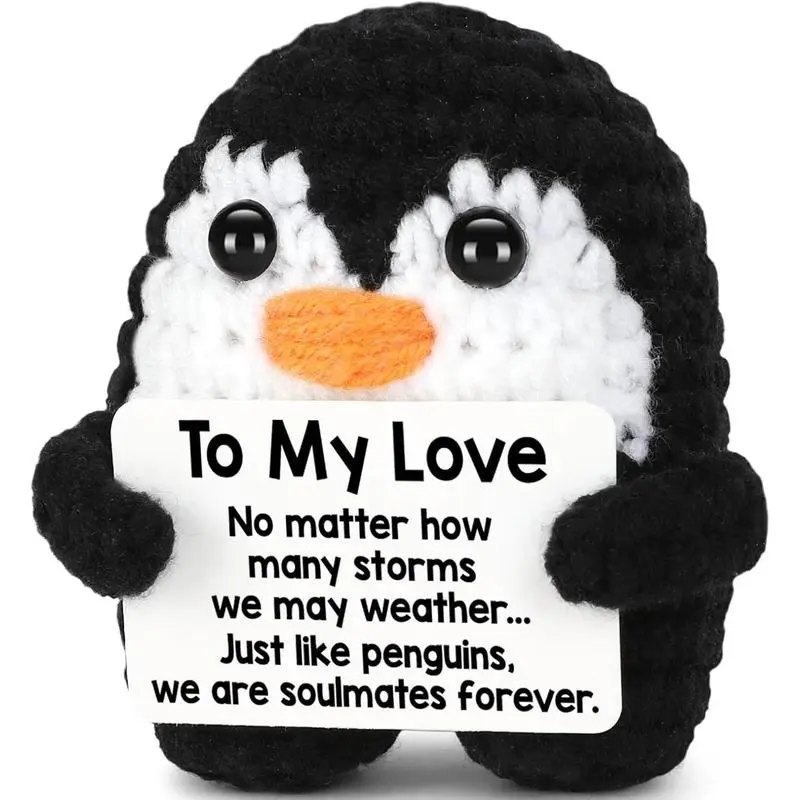 [Valentine's Day]Gifts for Him Her Boyfriend Girlfriend, To My Love Handmade Crochet Penguin Present, Wedding Anniversary Birthday Gift for Women Men, Romantic I Love You Gift for Couples Wife Husband Christmas valentines day gifts