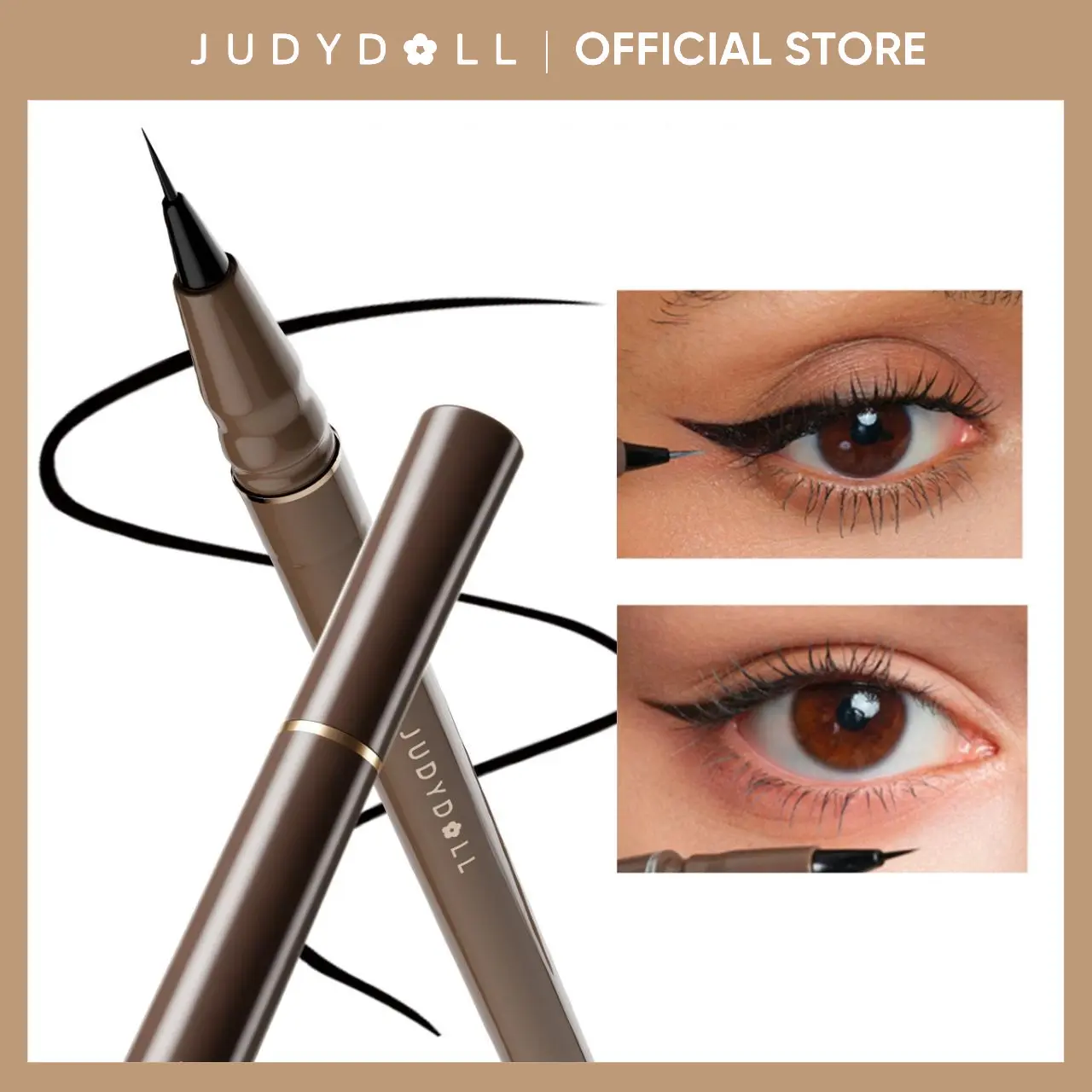 JUDYDOLL Ultra-Fine Liquid Eyeliner, Waterproof Liquid Eye Liner, Hooded Eyes, Sharp Winged Lines, Long-Lasting, Beginner Friendly, Lasting Satin Finish, Smudge-Proof, Transfer-Resistant, Suitable For Sensitive Eyes, Summerwins