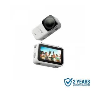 Xtra Atto Wearable 4K Action Camera, 54 g, Light and Compact, 1/1.3″ Sensor, 4K/60fps Video, 220‑Min Max Recording, 5-Min Pre-Recording, Built-in Stabilization, 128GB Storage, 600MB/s Fast Transfer