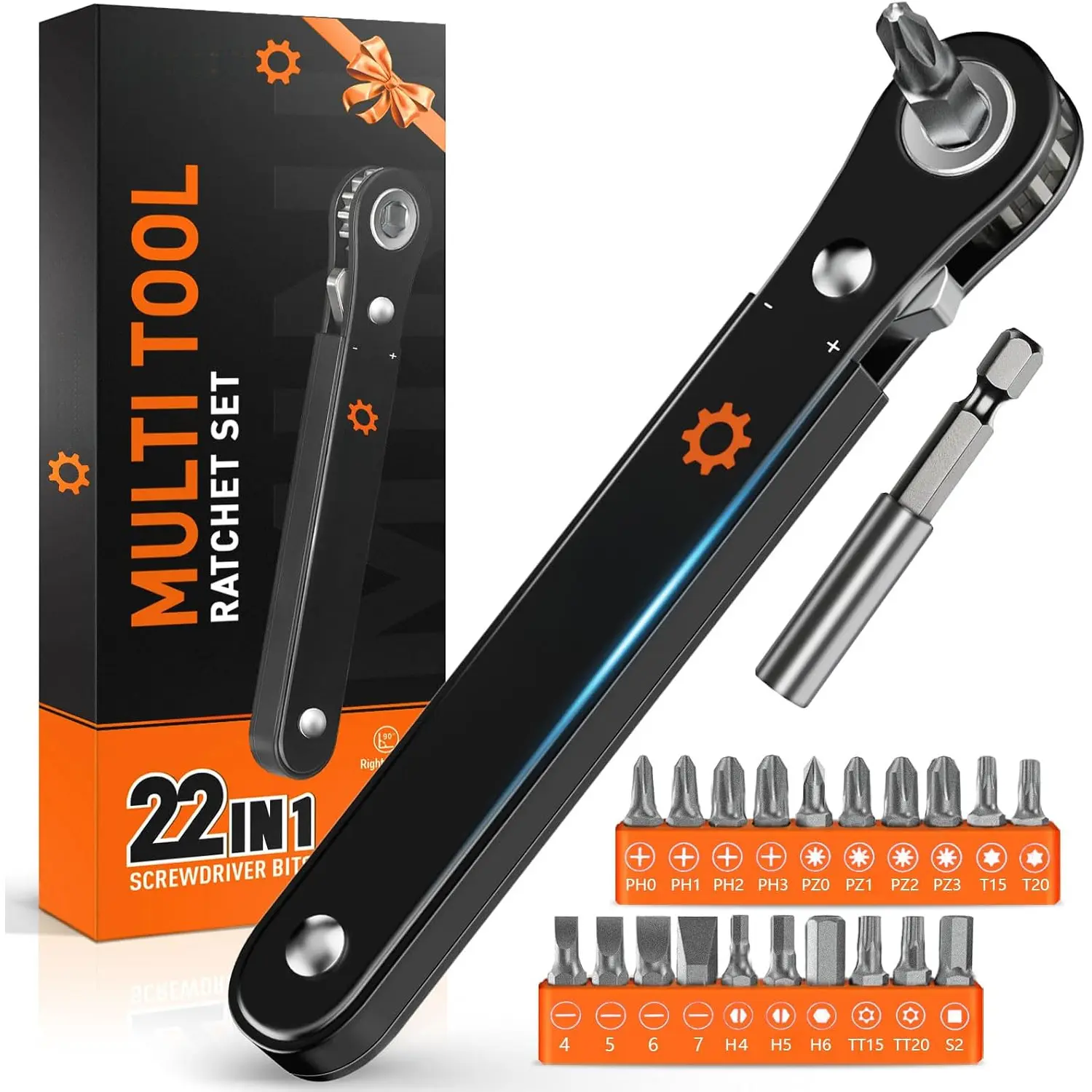 Stocking Stuffers for Men Adult 22 in 1 Right Angle Ratcheting Screwdrivers