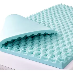 2-Inch Foam Mattress Topper, Egg Crate Foam Pad for Support, Air Circulation, Pressure Relief & Weight Distribution, Twin Size 33 x 72, Blue