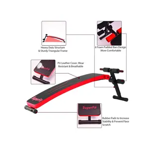 Hot selling styles  SuperFit Folding Weight Adjustable Sit up Board Workout Slant Bench Strength training