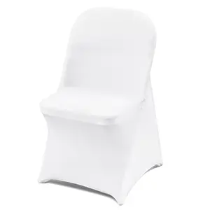 VEVOR 30PCS White Stretch Spandex Folding Chair Covers Set, Universal Fitted Removable Washable Dining Chair Protectors, for Wedding, Banquet