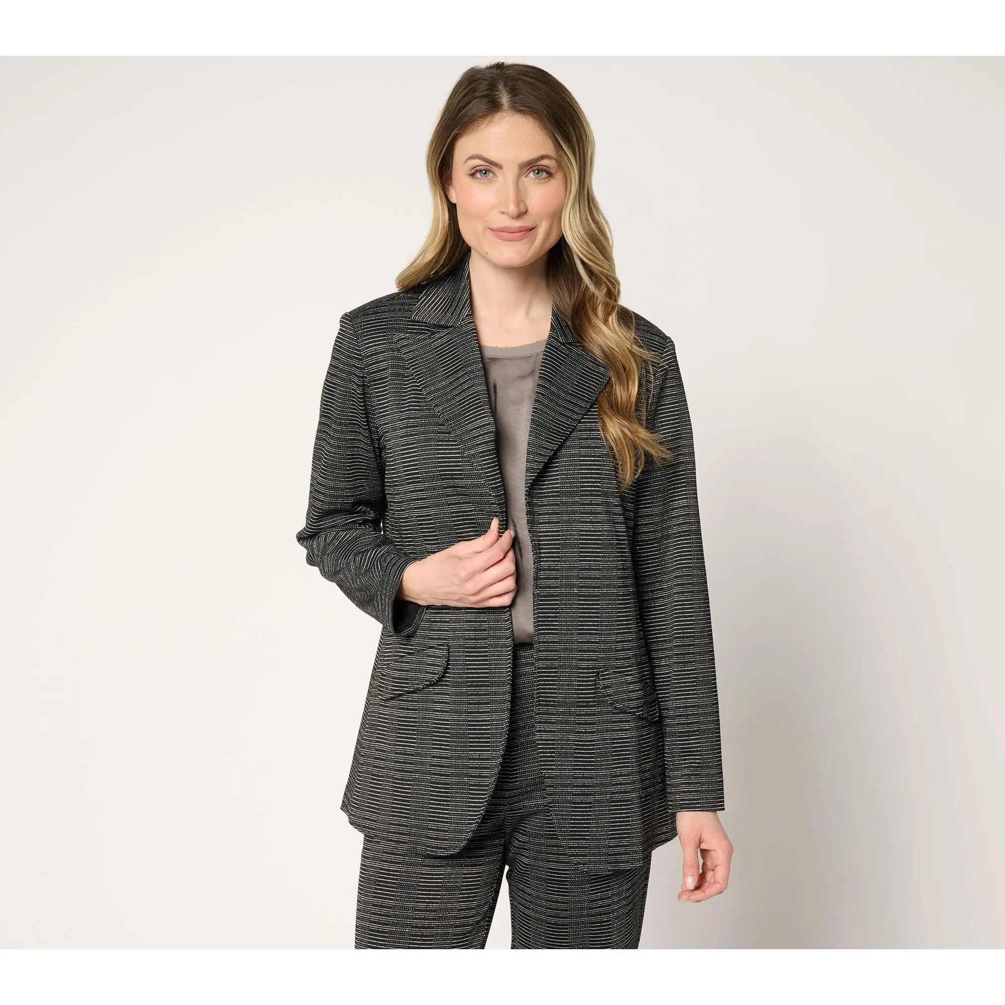 by Stacy London Petite Knit Jacquard Blazer