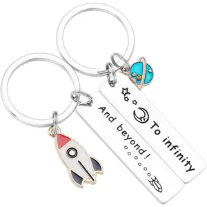 BY-236 Couples Keychain Gifts for Boyfriend and Girlfriend Rocket Planet Keychains I Love You to Infinity and Beyond Keychain