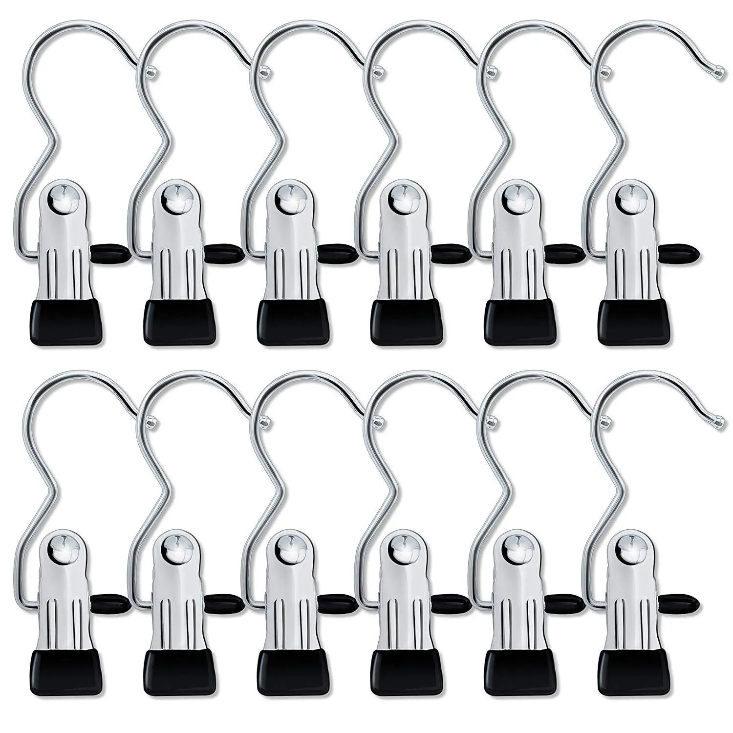 16 Counts Anti-Rust Clip Clothespins, Ultimate Lightweight Hanging Travel Hanger Organizer for Home & More, Space-Saving Magic Hat & Pants Storage Rack with Laundry Hooks
