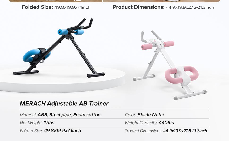 MERACH Adjustable Ab Trainer Machine with LCD Monitor, Foldable Abdominal Exercise Machine Core Trainer Machine Workout for Arm, Leg, Buttocks Shaper MERACH Adjustable Ab Trainer Machine with LCD Monitor, Foldable Abdominal Exercise Machine Core Trainer Machine Workout for Arm, Leg, Buttocks Shaper
