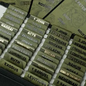 -Laminated  Tabs (Black and  Foil Embossed Lettering),  Tabs for Women and Men,  Large Print Stickers, Easy to Read and Apply, 80Chapters Labels for Easy Navigation