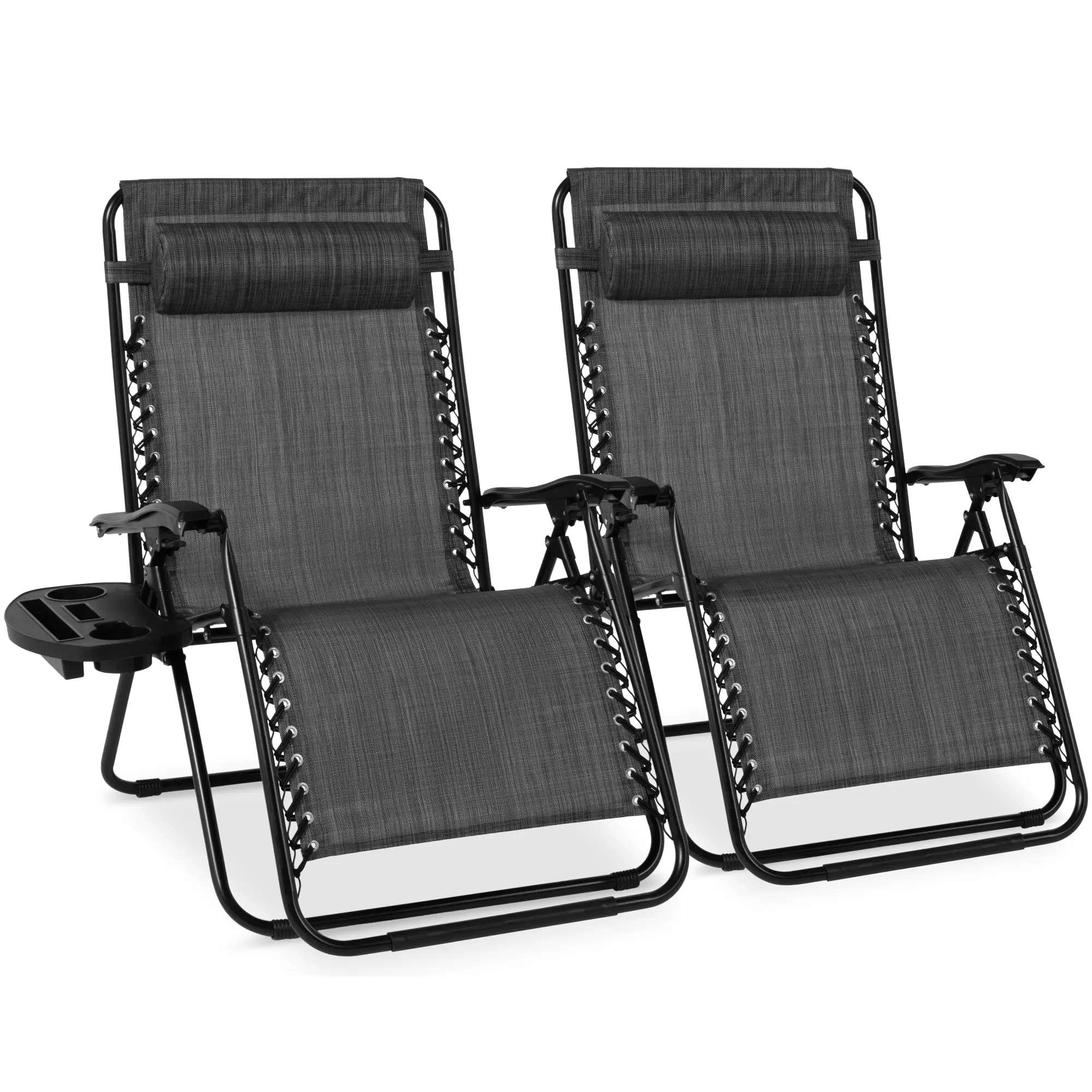 Best Choice Products Set of 2 Extra Wide Zero Gravity Lounge Chair Recliners w/ Cup Holder