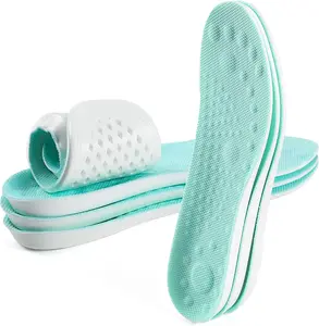 3 Pairs Breathable Shock Absorption Sport Shoe Insoles Elastic Soft Running Shoes Pad Replacement Insole for Men&Women Black