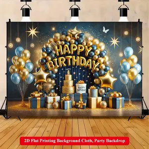 2D Flat Printing Backdrop Banner 1pc Wishing Banner, This Is A Birthday Celebration Vibrant Polyester Background Cloth for Family Party, Wedding, Birthday, Christmas, Thanksgiving, Fall, Entryway, Room Decorations, Easy to Set Up, Reusable