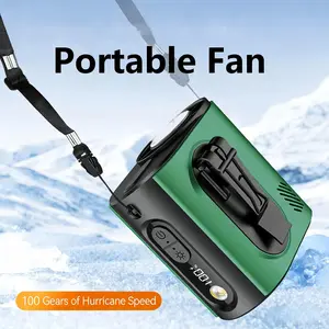 Portable Waist Clip Fan with LED Display & Flashlight | 5000mAh Rechargeable, 10 Wind Speeds, 5300 RPM | Personal Cooling Fan for Construction, Warehouse & Outdoor Jobs