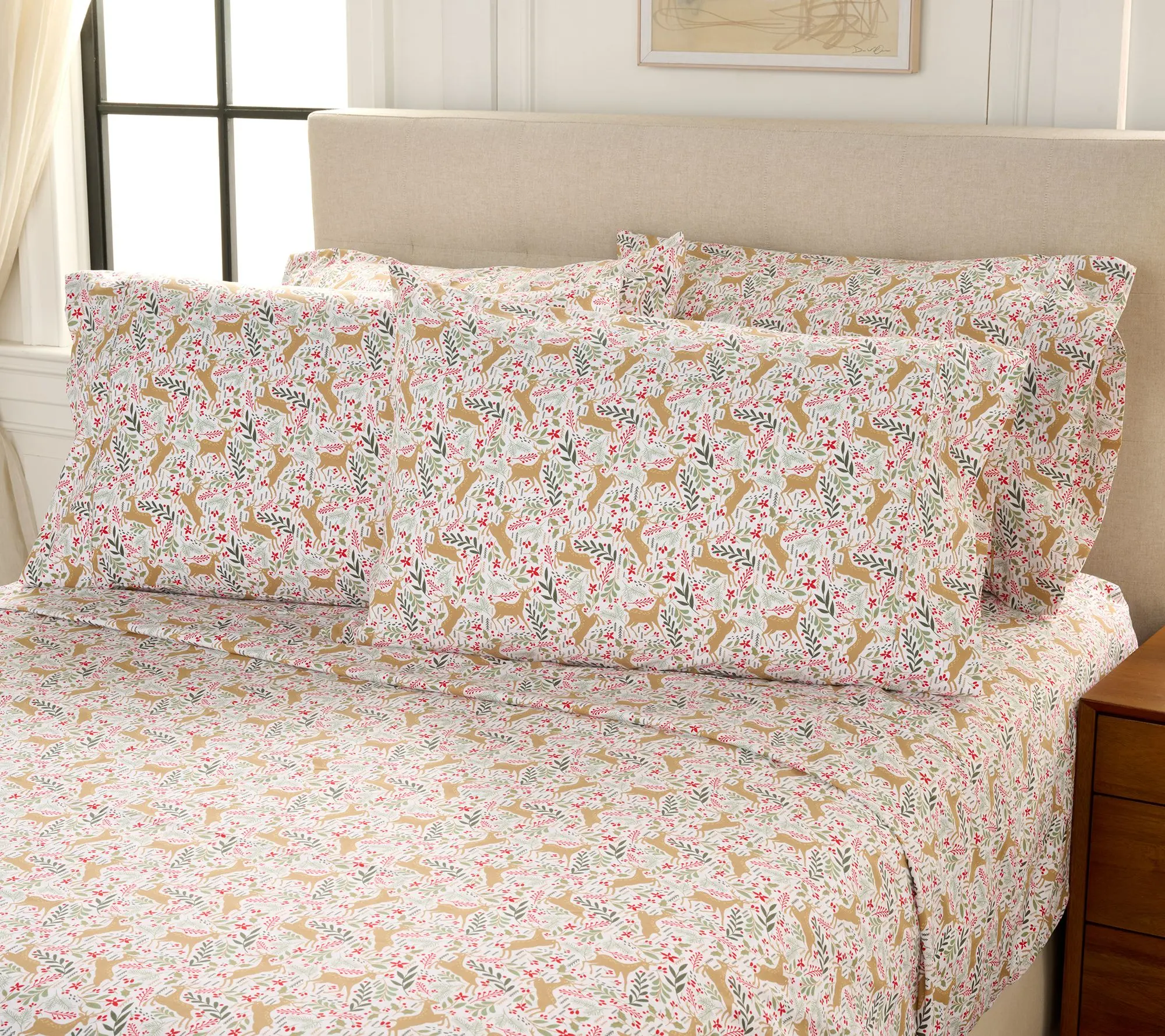 Home Reflections Double Brushed Holiday 6pc Sheet Set Home Reflections Double Brushed Holiday 6pc Sheet Set