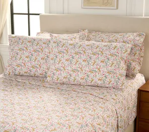 Home Reflections Double Brushed Holiday 6pc Sheet Set