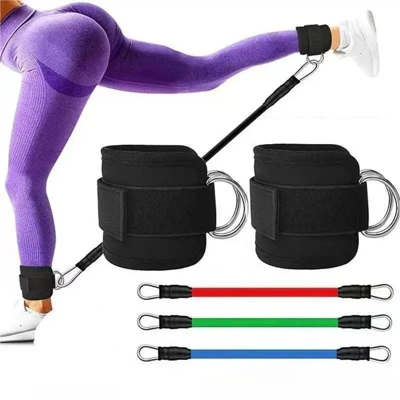 Portable Ankle Resistance Bands Set, with Carry Bag, for Glute Kickbacks, Home Gym Fitness Training