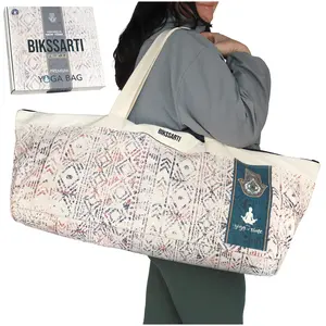 BIKSSARTI Large Yoga Mat for Bag Carrier with Full-Zip Pockets inside and outside - material Canvas (cotton)