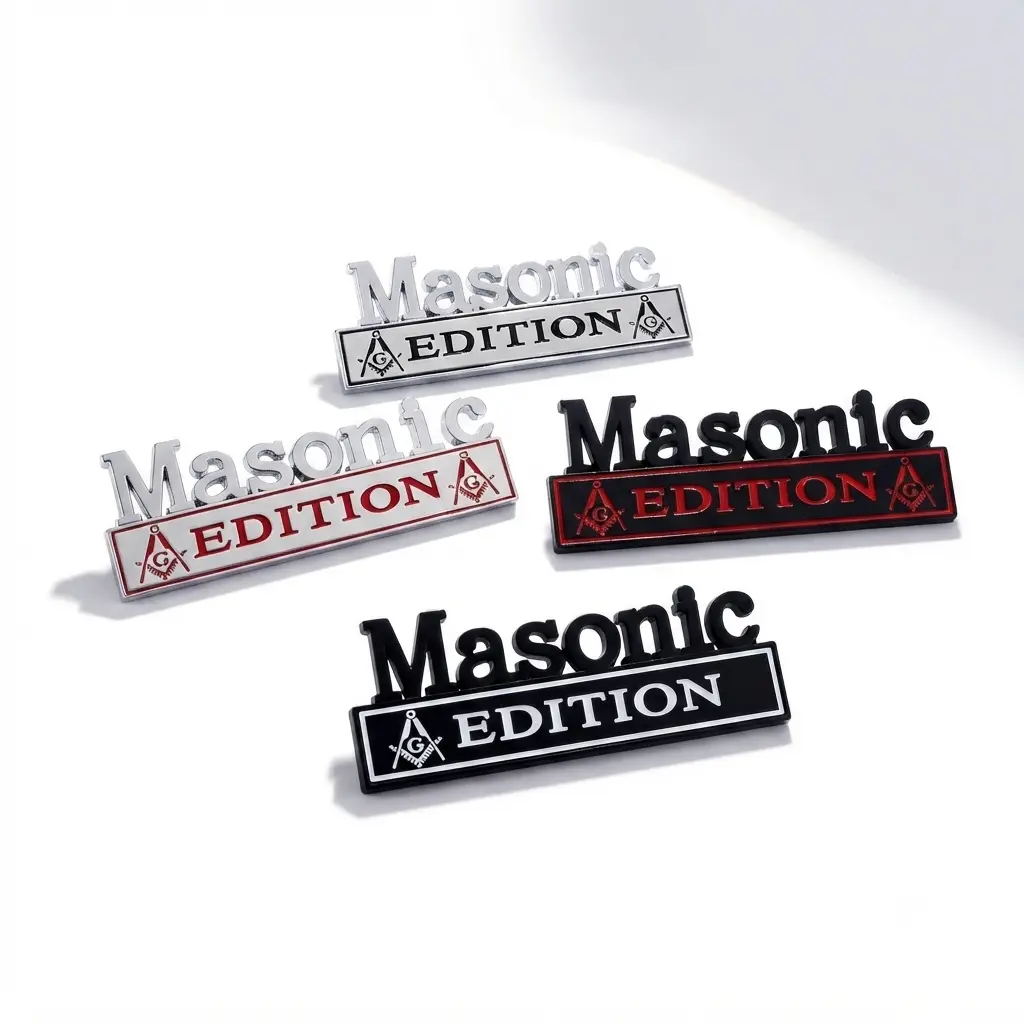 3D car emblem, car modification emblem, MASONIC fender emblem, metal EDITION body sticker, rear emblem