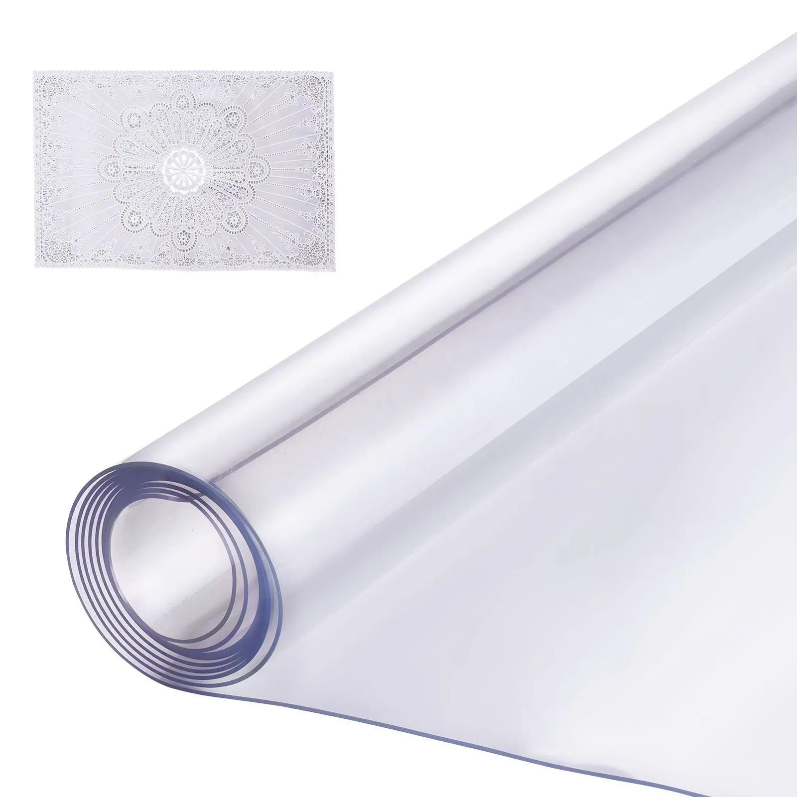 【Summerfinds】VEVOR Plastic Table Cover,  , 40 x 60 Inch 1.5 mm Thick Clear Table Protector, Rectangle PVC Desk Mat, Waterproof & Easy Cleaning Desk Pad Tablecloth, for Office Dresser Dining Room Table Night Stand