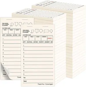 48 Pack Server Note Pads Bulk Recycled Guest Check Pads, Total 2400 Sheets 3.5 x 6.75 Inch Guest Checks Books for Servers, Black Numbered Waitress Notepads for Restaurant Bar Cafe Hotel