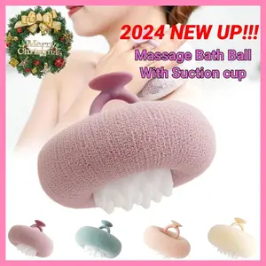 Exfoliating Bliss Bath Sponges - 2-in-1 Shower Pouf Scrubbers with Built-in Massage Pad for Enhanced Bathing Experience and Silky Smooth Skin