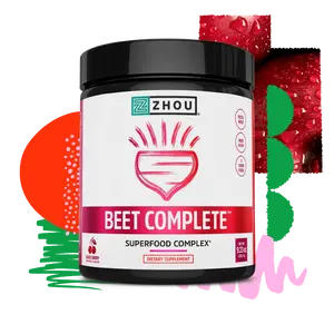 ZHOU NUTRITION Beet Complete Superfood Complex Dietary Supplement for Fitness with Black Cherry Flavor