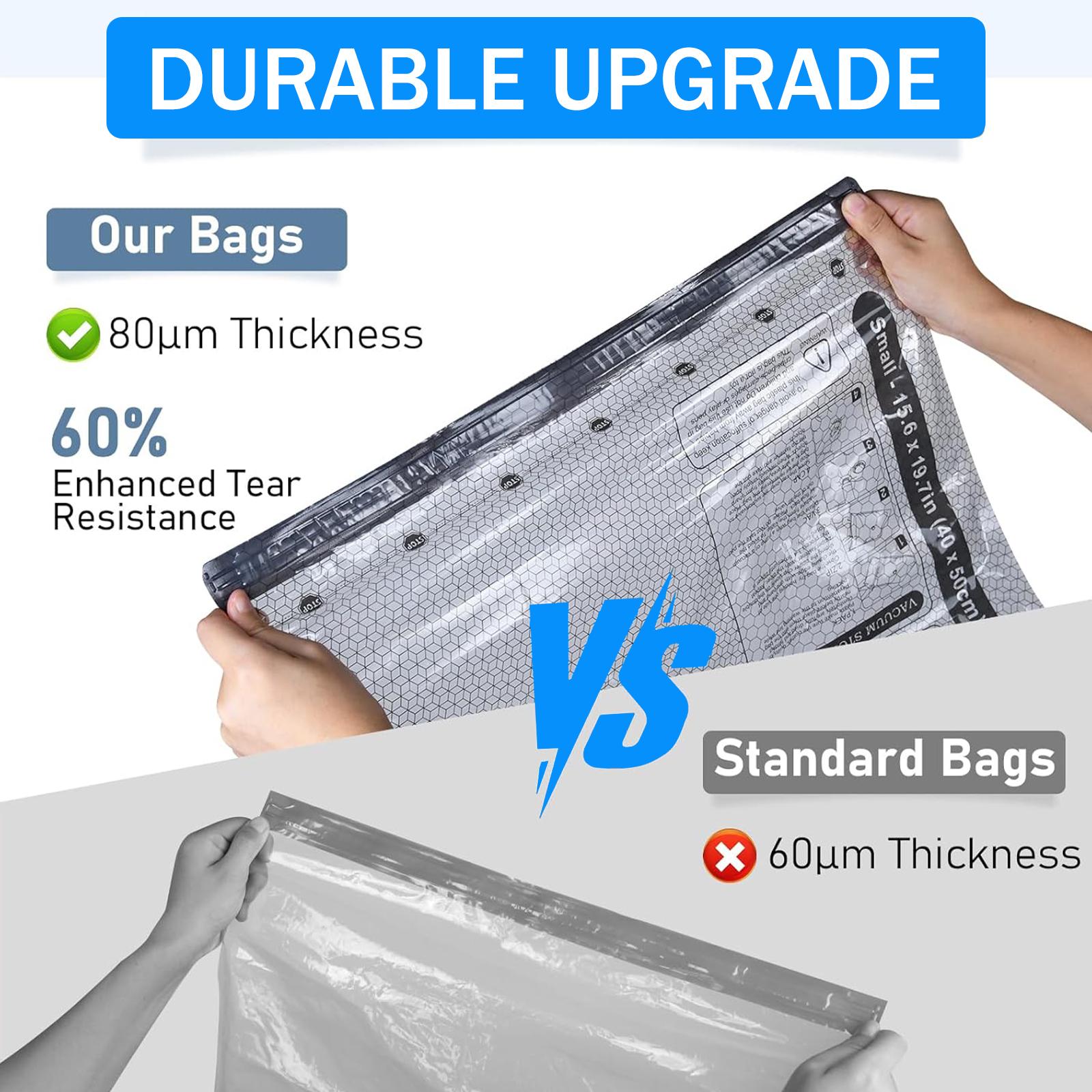 Cordless Travel Vacuum Compression Bag Set for Carry-On Suitcases (Electric Pump)Compressible Travel Bags, Vacuum Packing Kits, Luggage Packing Organiser