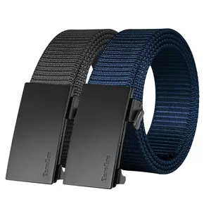 【Official Specials】Fairwin Men's Ratchet Web Strap Micro-Adjust 1.25" Nylon Auto Buckle Sleek Golf & Casual Style Trendy Must-Have Belts Modern Synthetic Local Warehouse