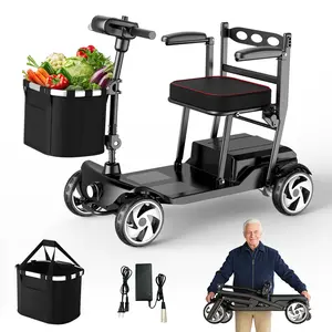 4 Wheel Mobility Scooter,Mobility Scooters for Seniors,Features a Maximum Range of up to 15 Miles,Equipped with Charger/Storage Basket/Keys