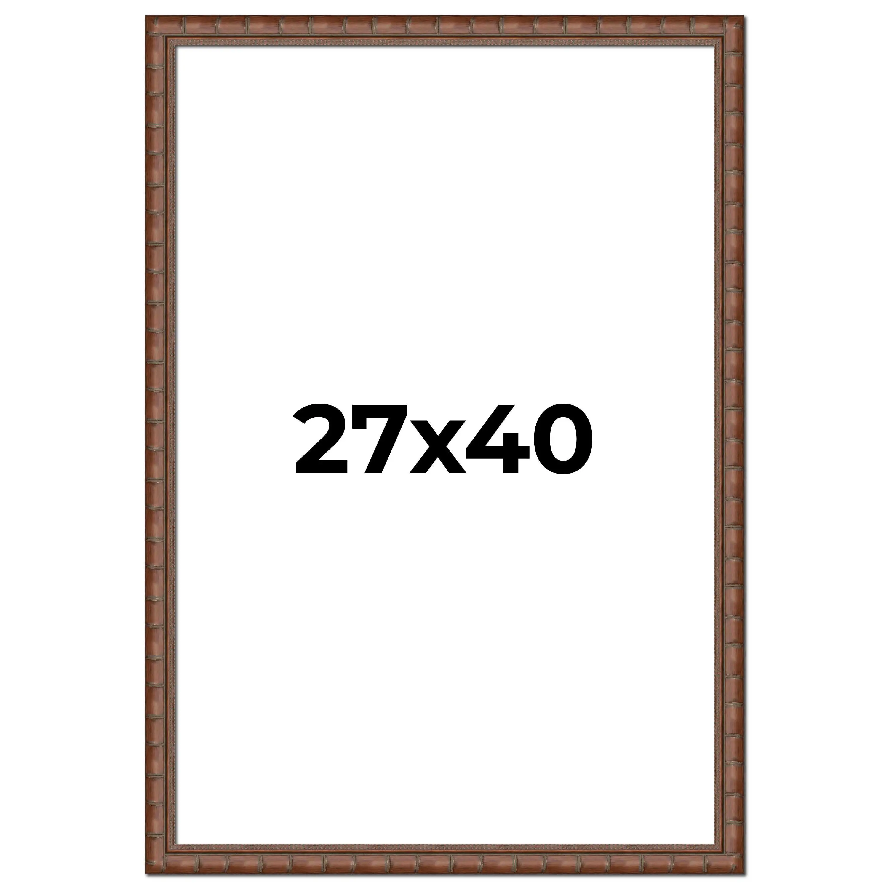 27x40 Brown Modern Bamboo Picture Frame - UV Acrylic, Foam Board Backing, Hanging Hardware