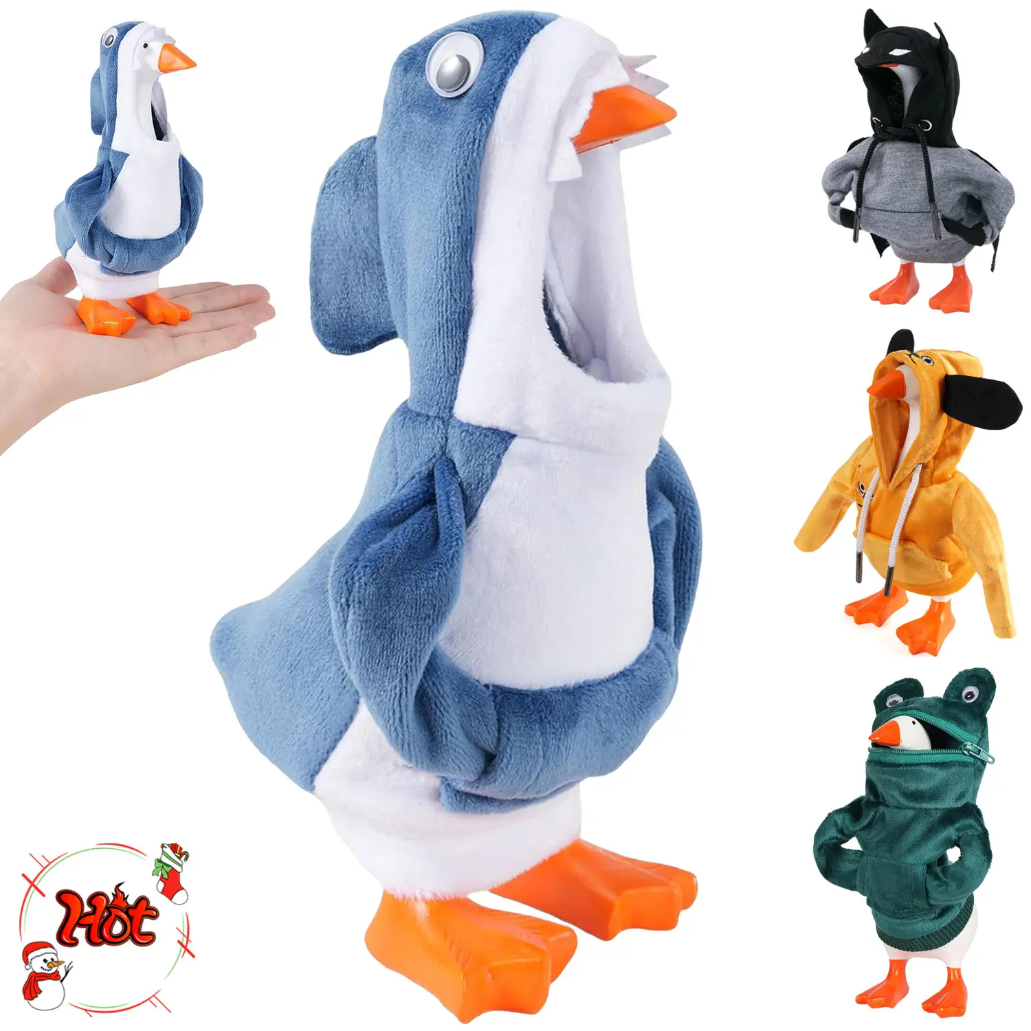 7inch Desk Goose Outfits, Mini Desktop Goose Clothes Desk Goose Accessories Set for Magnetic Goose Statue Table Decor