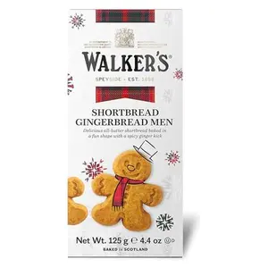 Walker’s Festive Shortbread Gingerbread Men – 4.4 oz Shortbread Cookie Box - Includes All-Butter Gingerbread Man Cookies