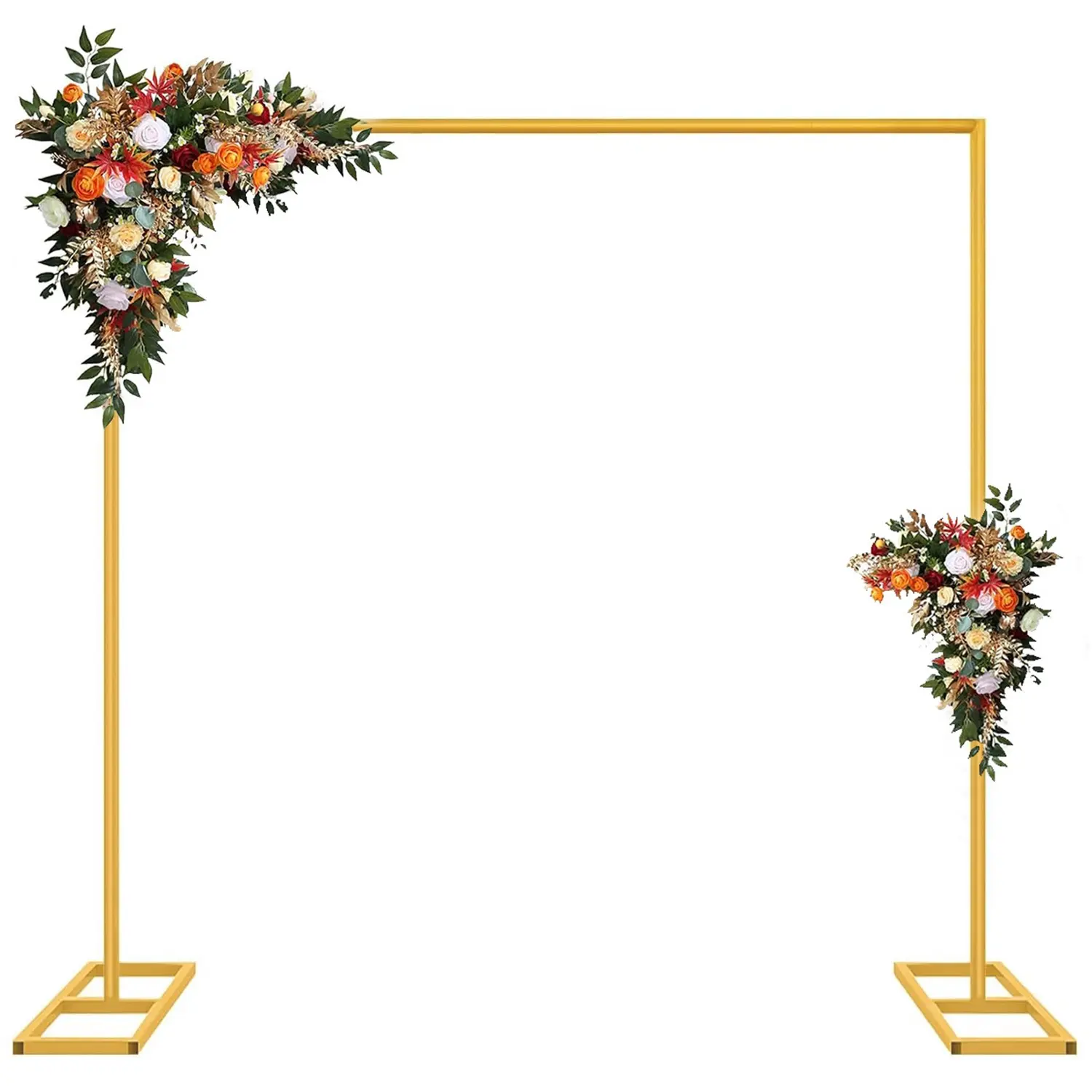 8.2FT Height Adjustable Golden Arch Backdrop Stand Kit, Heavy-Duty Metal Square Frame Backdrops Kit, Decor for Weddings & Party Decor Supplies for Photobooth Decorations