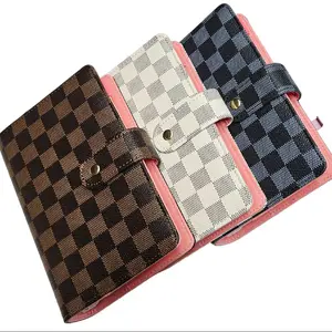 Checkered Pattern Planner - Stylish & Functional Design - Available in Brown, White, and Gray Colors Binders