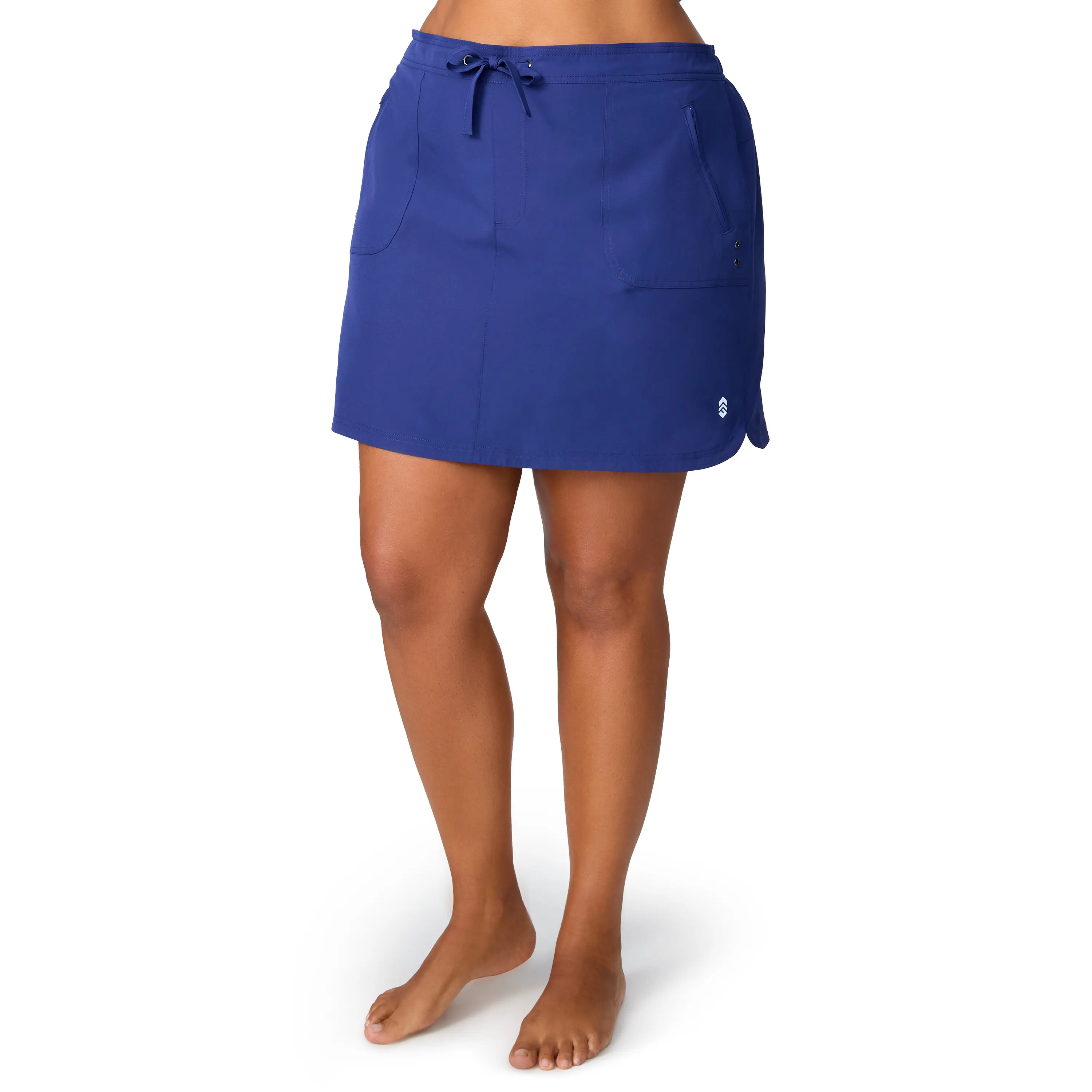 FREE COUNTRY Women's Plus Size 10" Bermuda Board Shorts, Quick-Drying Fabric Swim Bottom with Zipper Pockets