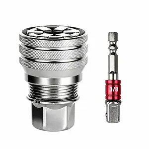 Universal Socket Set with Drill Adapter, Self-Adjusting Socket Fits Multiple Sizes, Repair Tool for Power Drill & Ratchet Wrench, Mechanic Tool, Garage Essential, DIY Home Improvement Tool, Automotive Repair Tool, Handy Tool, Workshop Accessories