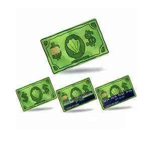 4pcs Waterproof Vinyl Credit Card Sticker, Green Money Print Card Skin Decal, Debit Card Cover Wrap, Funny Cash Style Bank Card Decor, Wallet Accessory Gift