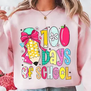 100 Days of School Coquette T-Shirt/Sweatshirt, 100 Days of School, Teacher 100 Days, 100 Days T-Shirt/Sweatshirt